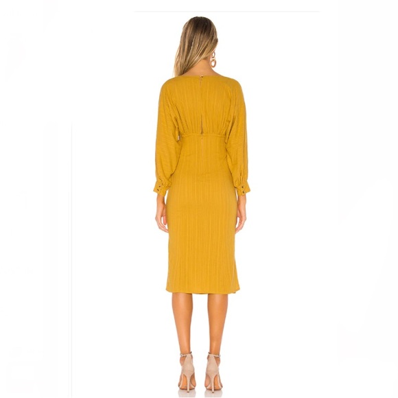 TULAROSA Khyla Midi Dress in Mustard Yellow Size XS - Picture 3 of 8